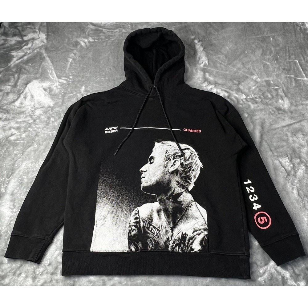 H&M Justin Bieber Hoodie XL Changes Medium Black outdoor Hoodie 2020 Album Art